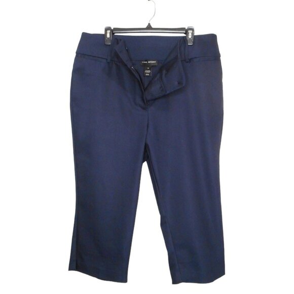 Lane Bryant Pants 16 Blue Cotton Blend Stretch Capri Pockets Slits Casual - Picture 3 of 12